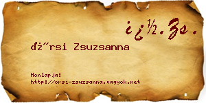 Örsi Zsuzsanna névjegykártya