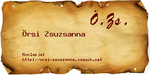Örsi Zsuzsanna névjegykártya